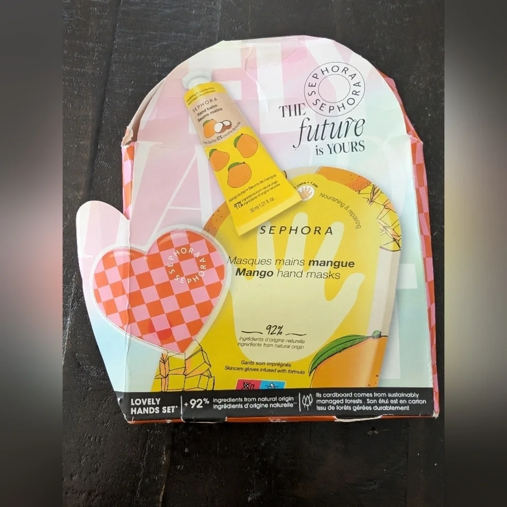 🎀$5 Sephora Mango Hand Mask Set - Pink and Yellow